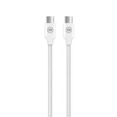 MAXELL - Cable Trenzado USB C a USB C 2 Metros Carga Rápida Blanco