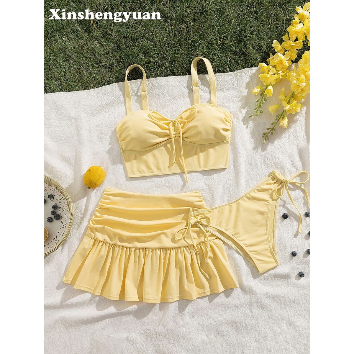 VARIOS - Bikini Sunshine Dream con Minifalda Aceituna She Shines
