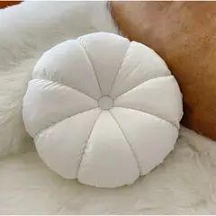 GENERICO - Cojin Decorativo Flor Plush Tallada color blanco