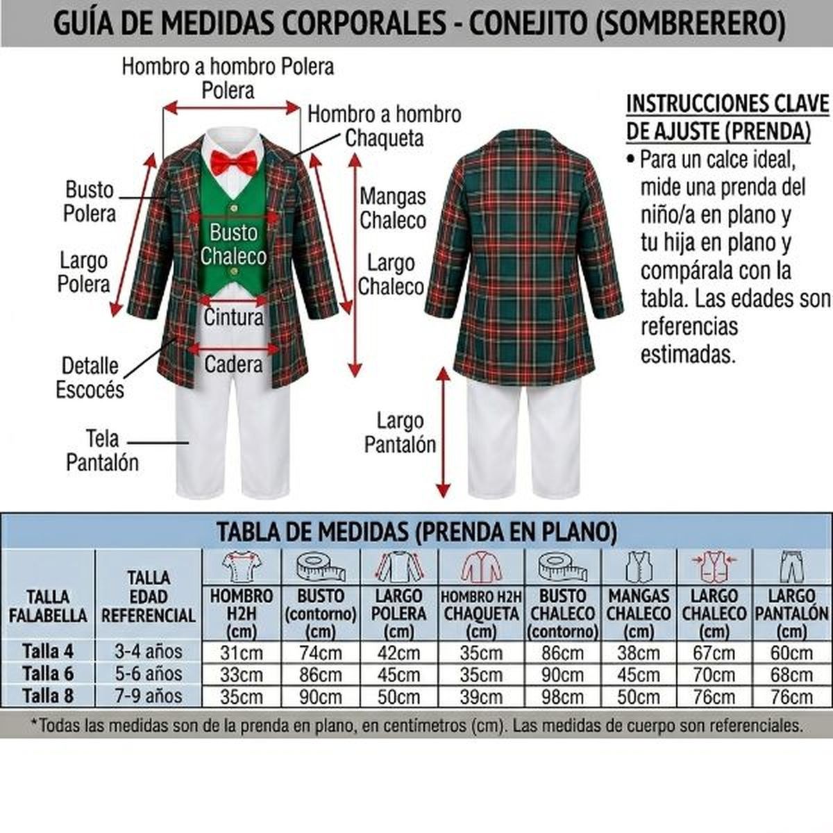 GENERICO - Disfraz Traje Conejito Cuentos Infantiles Celebracion Dia Del libro Niños y Niñas