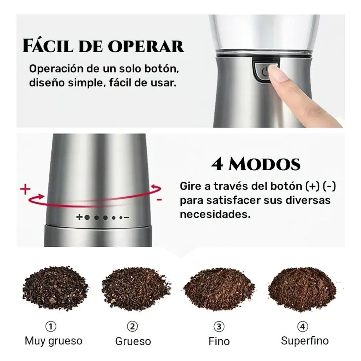 VERCI - Molinillo De Café Eléctrico Moledorc Con 5 Nivel De Molienda