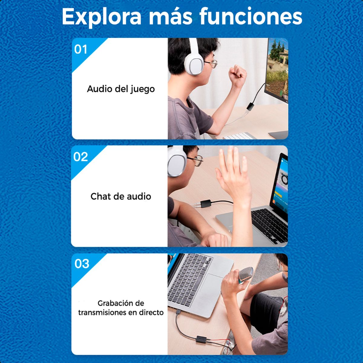 VENTION - Tarjeta Sonido Usb Vention Para Ps5 Ps4 1m Dual Jack 3.5 Mic