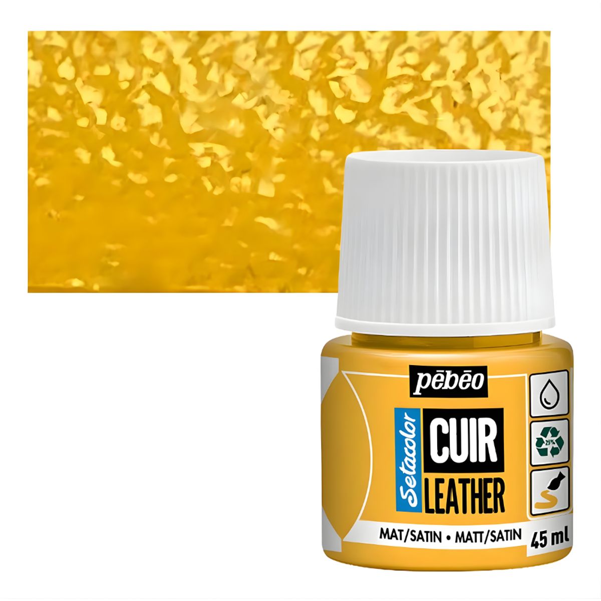 PEBEO - Pintura Para Cuero Frasco 45 Ml Setacolor Cuir Pebeo Color 03 - Girasol