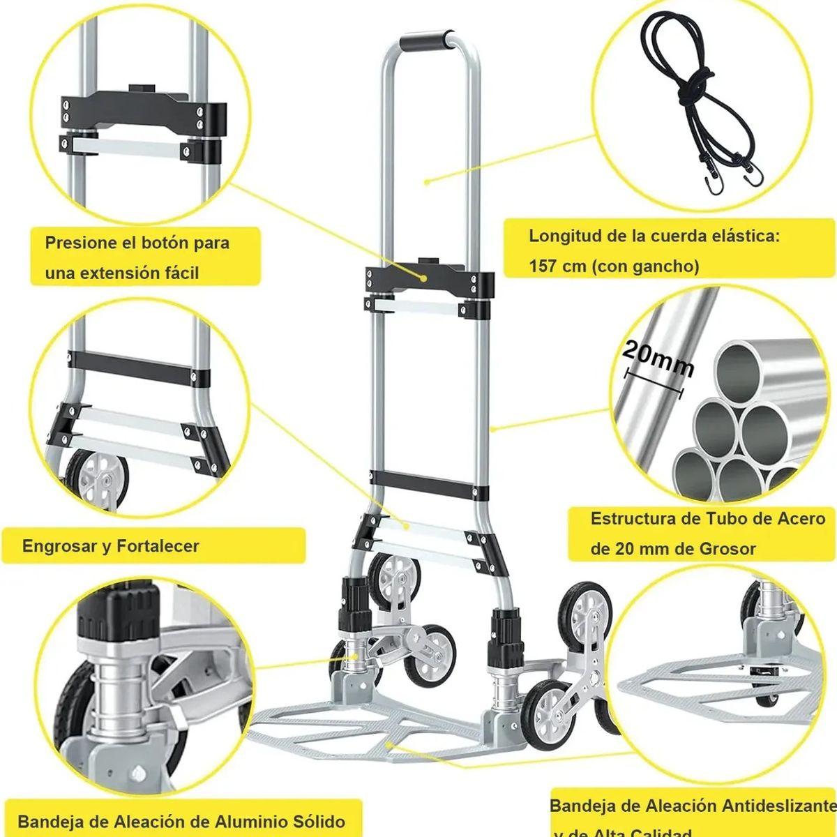 EVERSO - Carro Plegable De Carga Yegua 100 Kg Para Escaleras Multius
