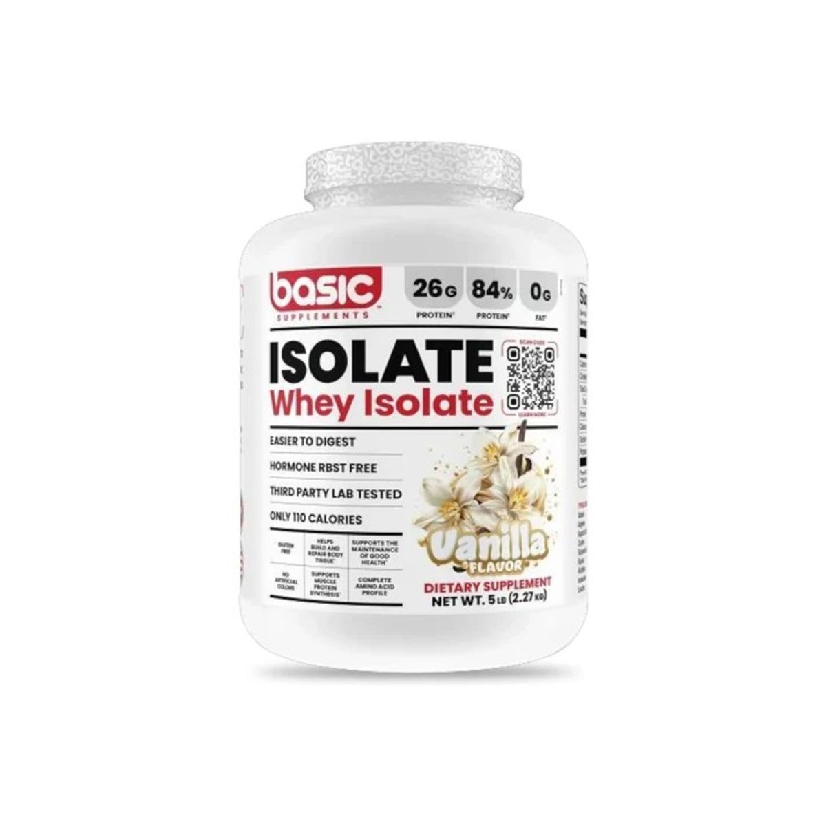 BASIC SUPPLEMENTS - PROTEINA WHEY ISOLATE 5LBS VAINILLA - BASIC