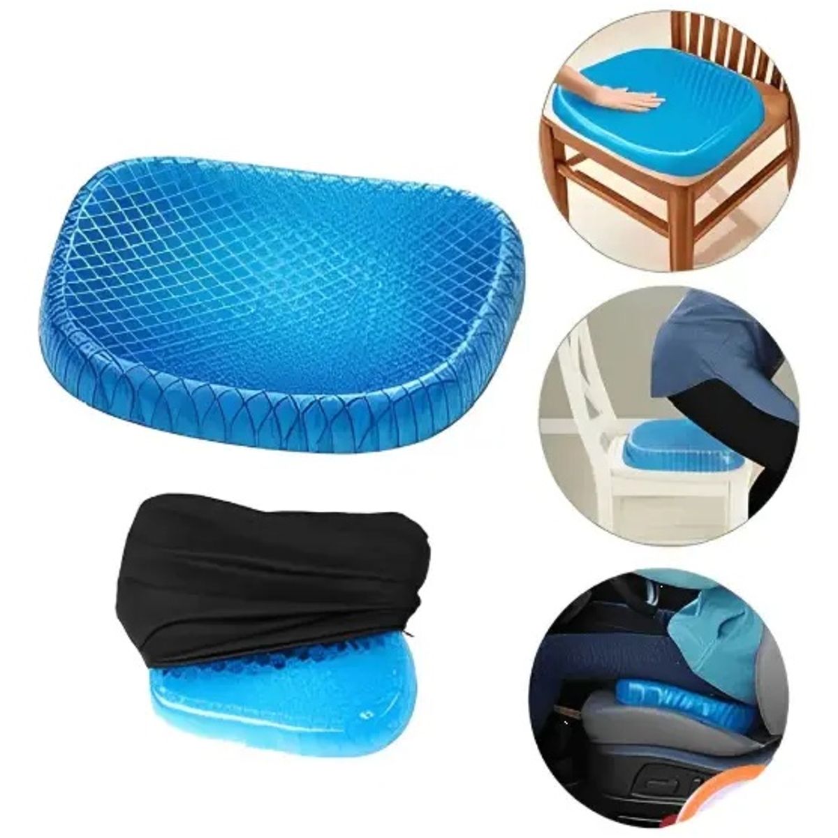 GENERICO - Cojin De Gel Asiento De Silicon Suave Ortopedico Flexible
