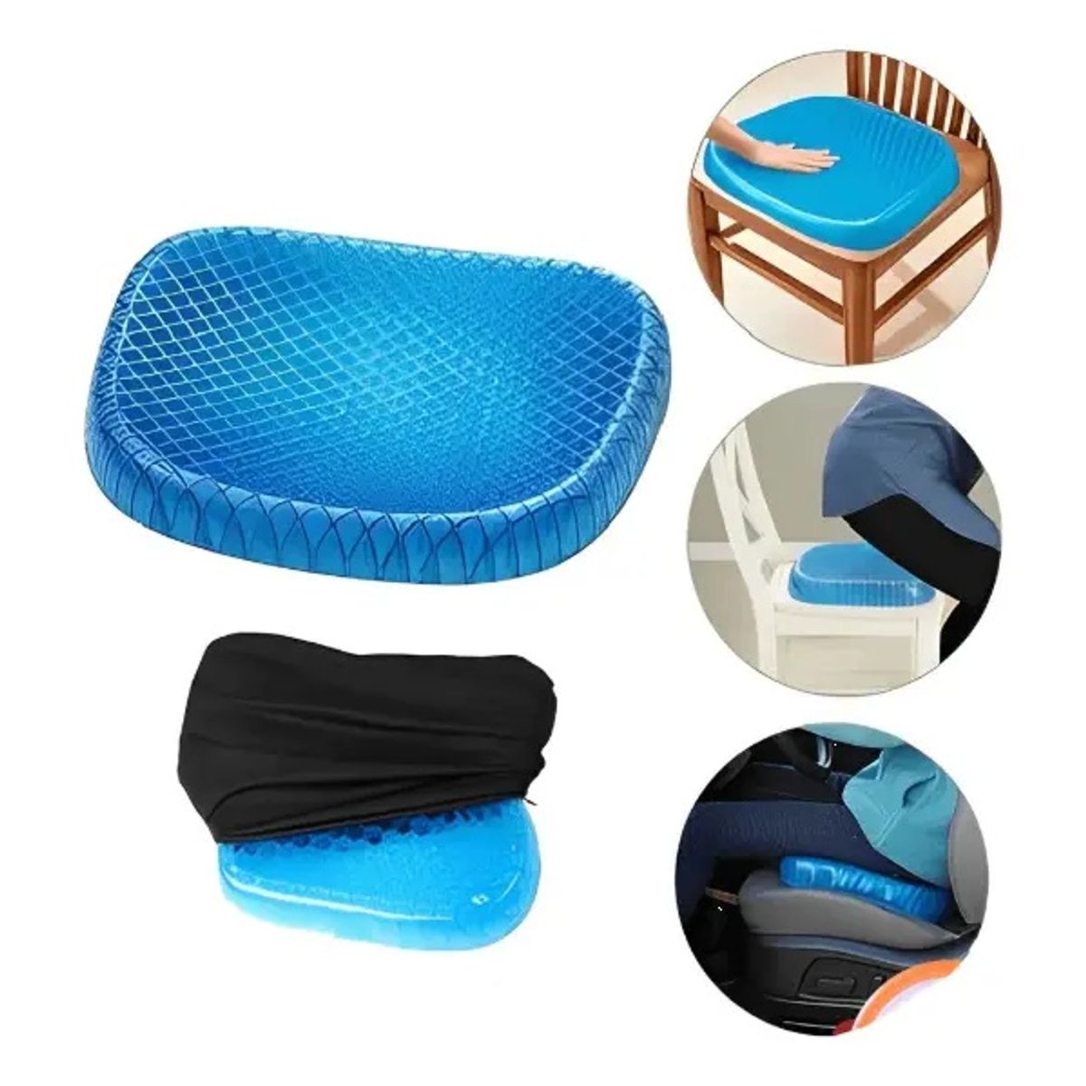 GENERICO - Cojin De Gel Asiento De Silicon Suave Ortopedico Flexible