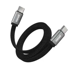 MAXELL - Cable Trenzado Magnético 100W USB C a USB C 2 Metros Carga Rápida Negro