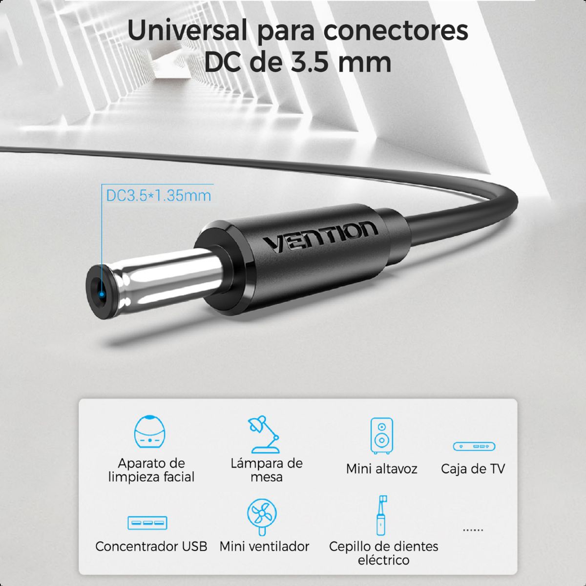VENTION - Cable Adaptador Vention Usb A Alimentacion 3.5mm Dc 5v 2a 1m