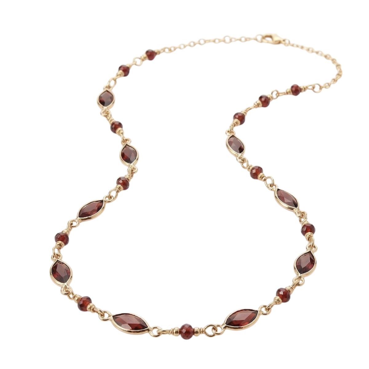 MALLORCA - Collar de Mallorca Cristales Rubi 40cm enchapado en oro 18K