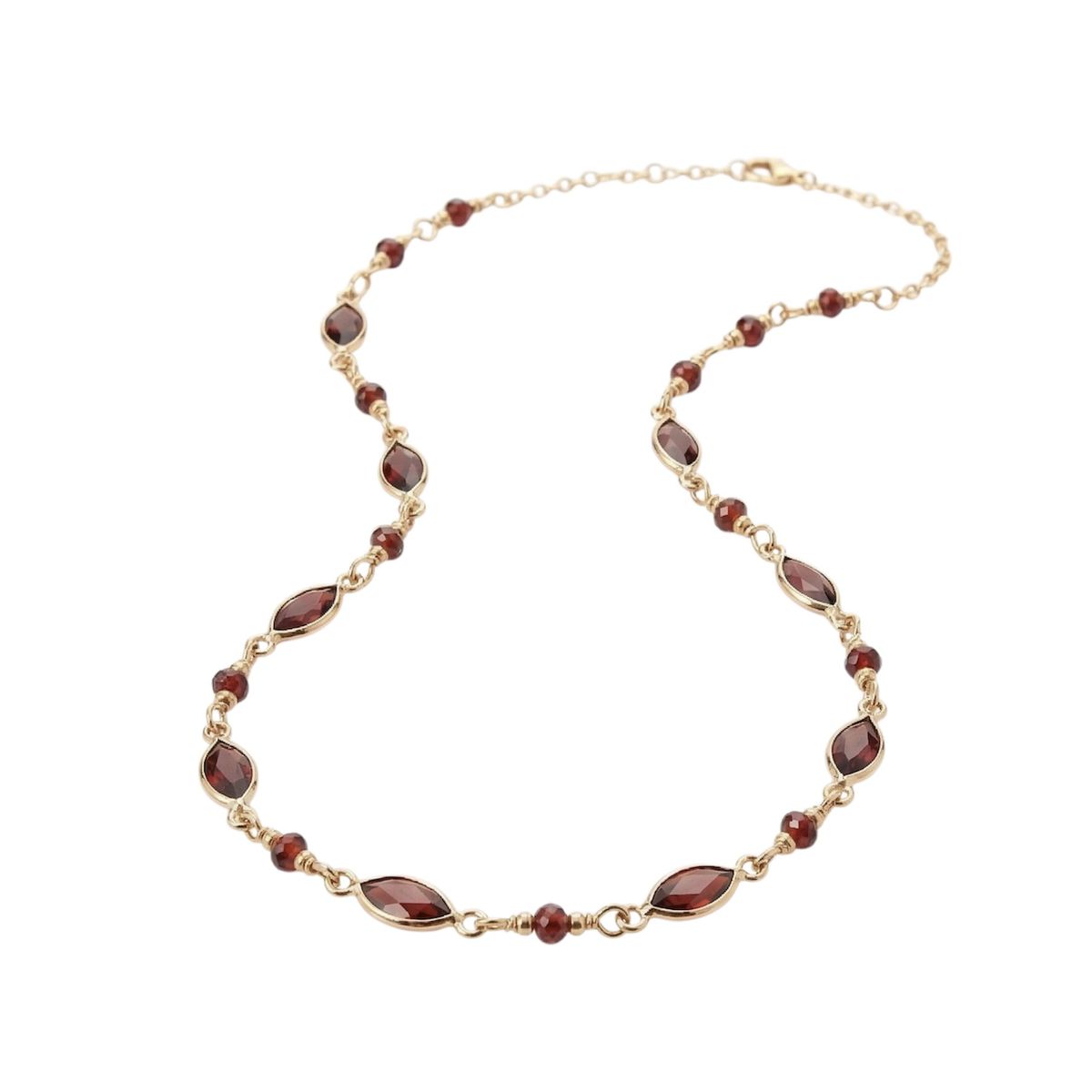 MALLORCA - Collar de Mallorca Cristales Rubi 40cm enchapado en oro 18K