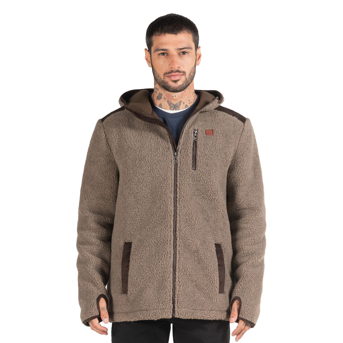 PANAMA JACK - Chaqueta Hombre Sherpa Polar Marrón claro Panama Jack