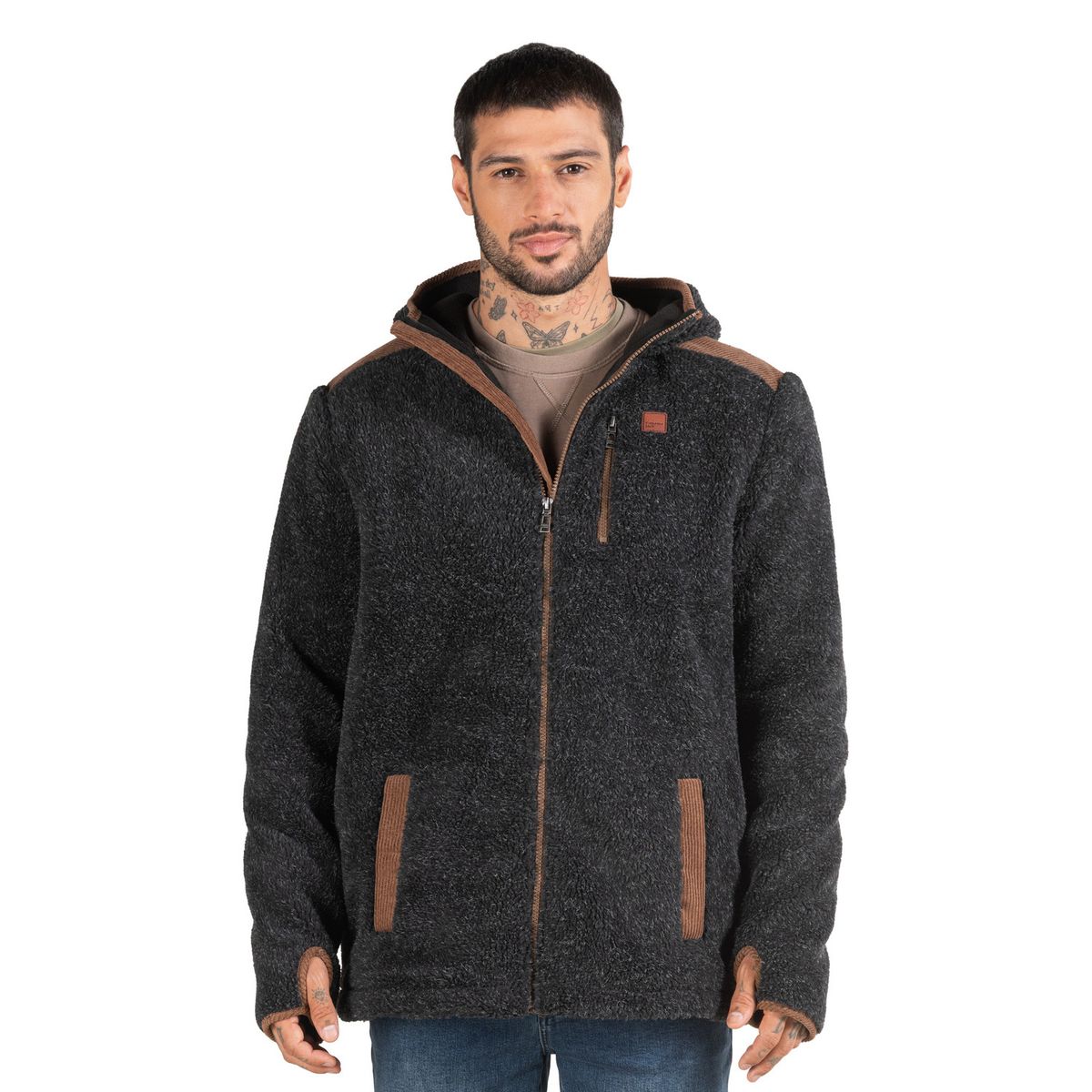 PANAMA JACK - Chaqueta Hombre Sherpa Polar Gris Panama Jack