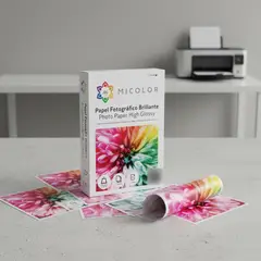 MICOLOR - Papel Fotográfico Brillante Carta 115g / 100 hojas
