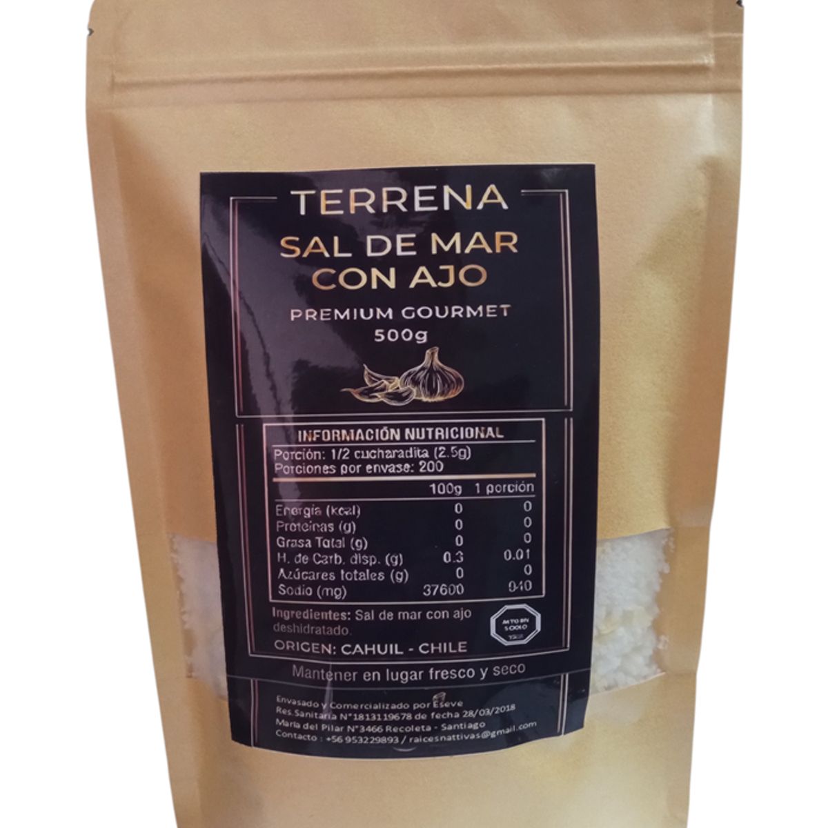 GENERICO - Sal de Mar Premium con Ajo deshidratado de 500 gramos