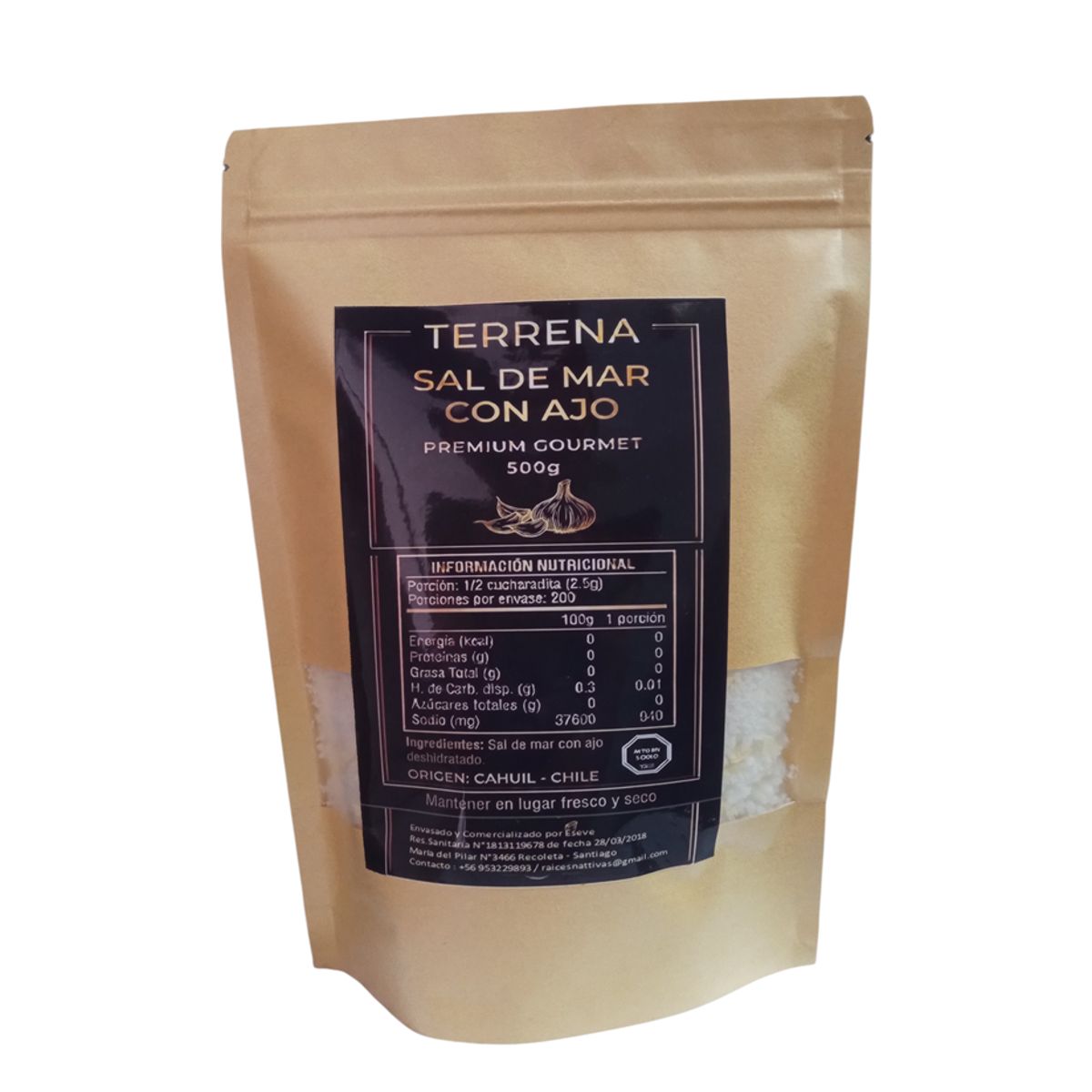 GENERICO - Sal de Mar Premium con Ajo deshidratado de 500 gramos