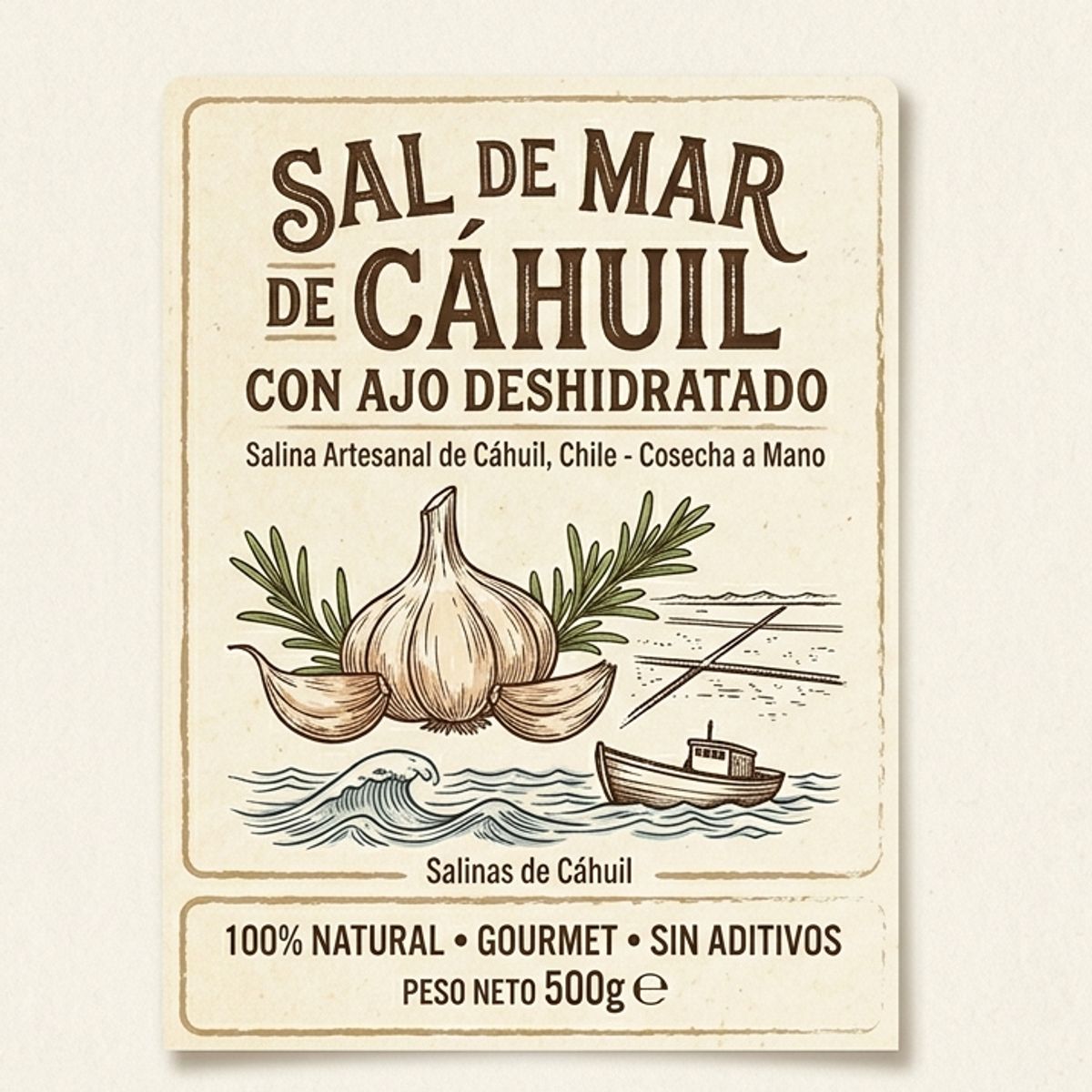 GENERICO - Sal de Mar Premium con Ajo deshidratado de 500 gramos