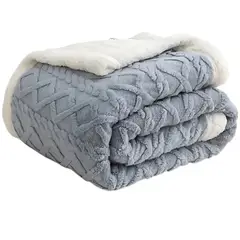 GENERICO - Frazada 2.5 plazas Polar con Chiporro Unicolor Invierno