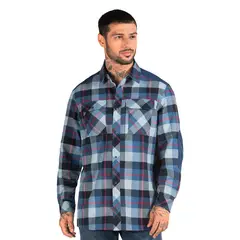 PANAMA JACK - Camisa Hombre Leñador Manga Larga Azul