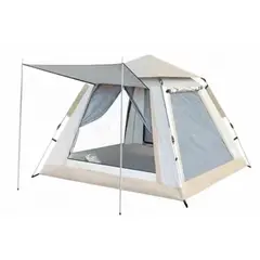 MOMO - Carpa Instant Camping 4 Personas Con 2 Puertas Y 2 Ventanas color beige