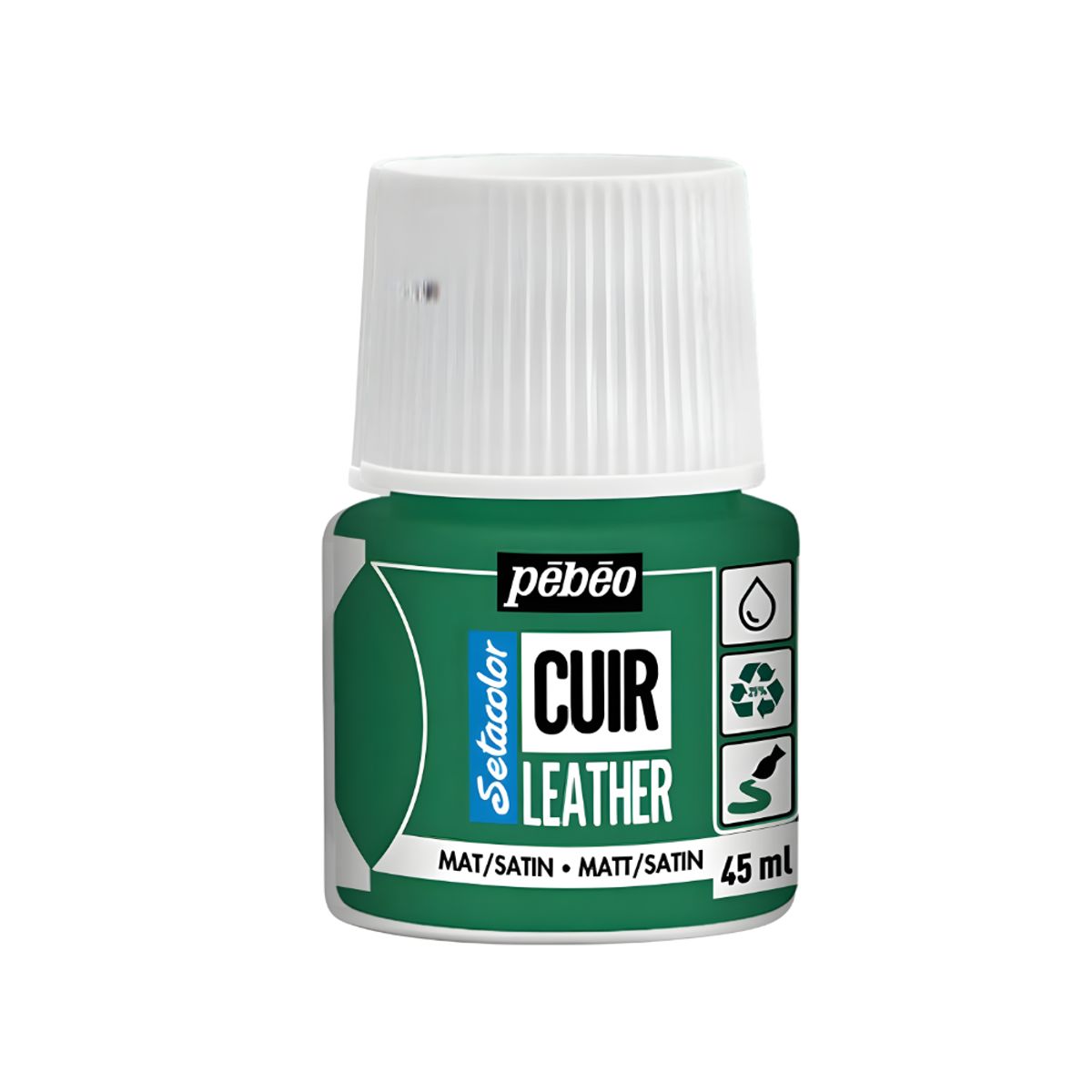 PEBEO - Pintura Para Cuero Frasco 45 Ml Setacolor Cuir Pebeo Color 16 - Verde Cactus
