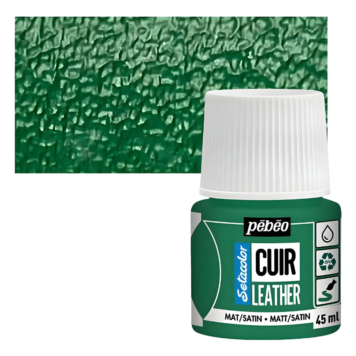 PEBEO - Pintura Para Cuero Frasco 45 Ml Setacolor Cuir Pebeo Color 16 - Verde Cactus