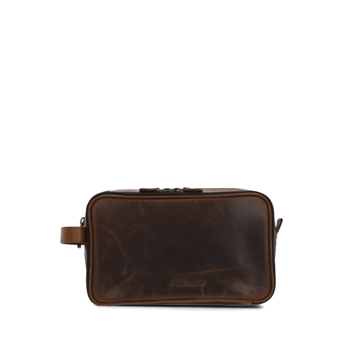 HUSH PUPPIES - Necessaire Cuero Toiletry Café HUSH PUPPIES
