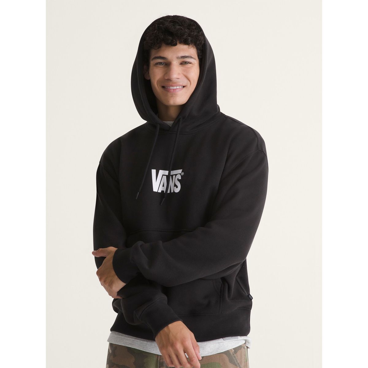 VANS - Poleron Hombre Stretch Logo Pullove Negro VANS