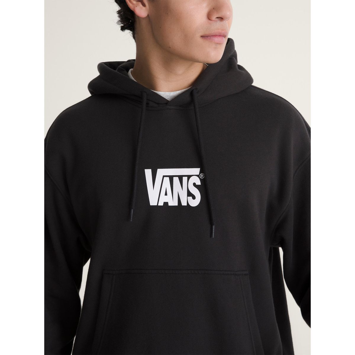 VANS - Poleron Hombre Stretch Logo Pullove Negro VANS