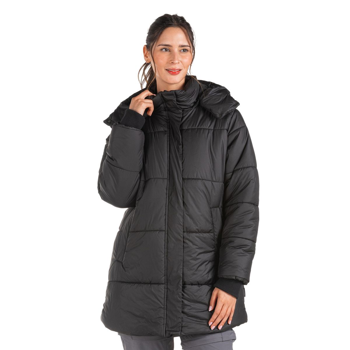 PANAMA JACK - Parka Mujer Larga Gorro Desmontable Negro Panama Jack