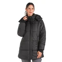 PANAMA JACK - Parka Mujer Larga Gorro Desmontable Negro