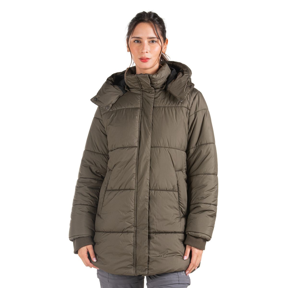 PANAMA JACK - Parka Mujer Larga Gorro Desmontable Verde Panama Jack