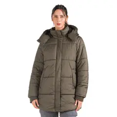 PANAMA JACK - Parka Mujer Larga Gorro Desmontable Verde