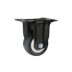 GENERICO - Rueda Banda PVC Negro Núcleo Polipropileno Placa Fija Ø65 MM Carga 90 Kg