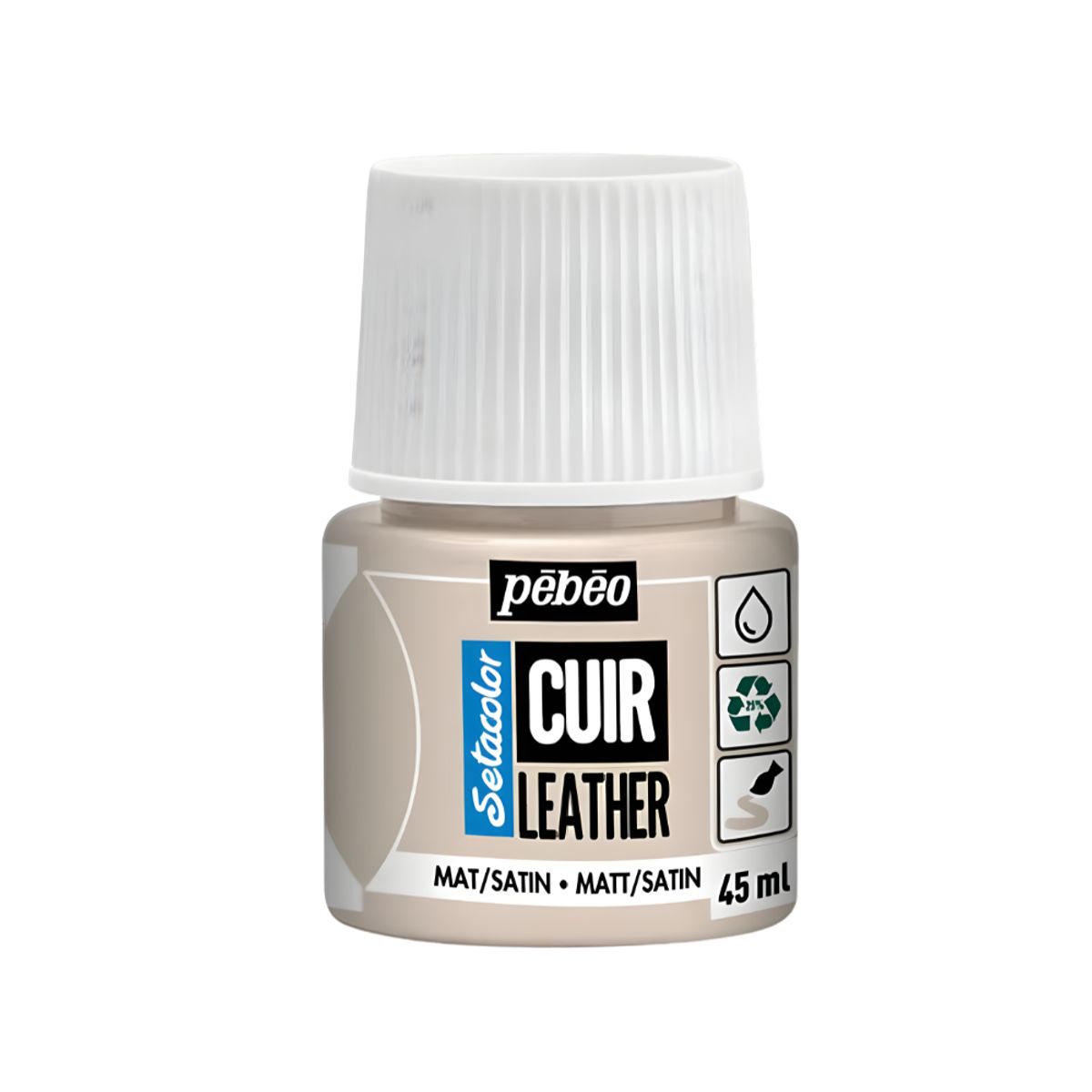 PEBEO - Pintura Para Cuero Frasco 45 Ml Setacolor Cuir Pebeo Color 19 - Beige Rosado