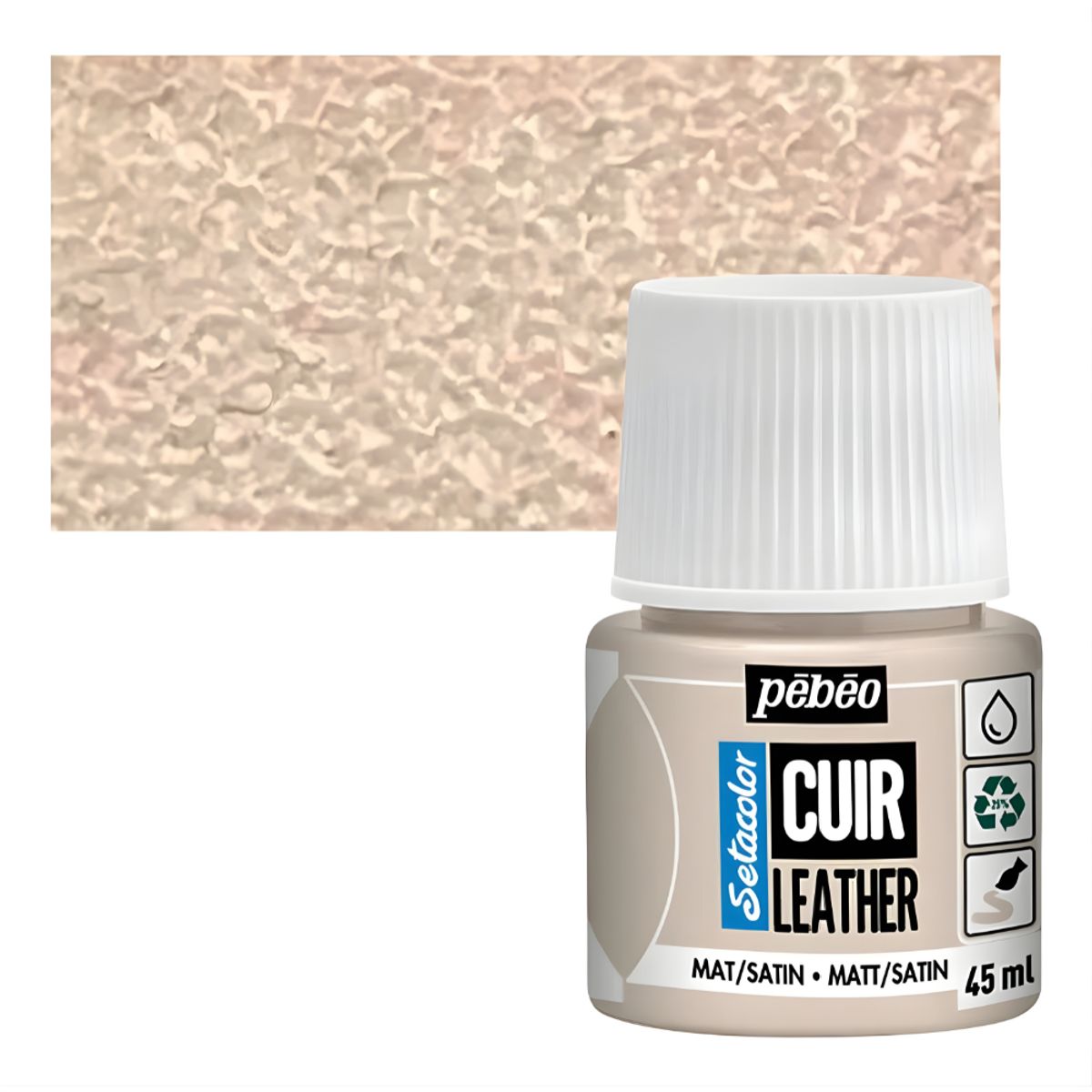 PEBEO - Pintura Para Cuero Frasco 45 Ml Setacolor Cuir Pebeo Color 19 - Beige Rosado