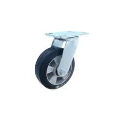 GENERICO - Rueda Goma Elástica Núcleo Aluminio Placa Giratoria Ø200 x 50 MM Carga 350 Kg