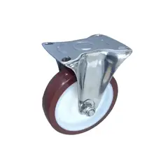 GENERICO - Rueda Banda PU Núcleo Poliamida Placa Fija Inox Ø80 MM Carga 100 Kg