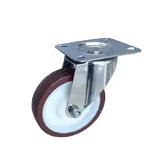 GENERICO - Rueda Banda PU Núcleo Poliamida Placa Giratoria Inox Ø125 MM