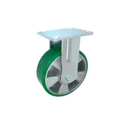 GENERICO - Rueda GREEN PU Verde Núcleo Aluminio Placa Fija Ø100 x 50 MM Carga 300 Kg