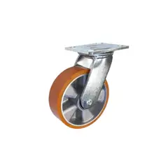 GENERICO - Rueda Carga Media PU Aluminio Placa Giratoria Ø150 MM Carga 400 Kg