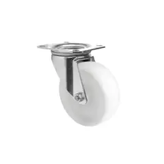 GENERICO - Rueda Nylon Blanca Placa Giratoria Ø200 MM Carga 400 Kg