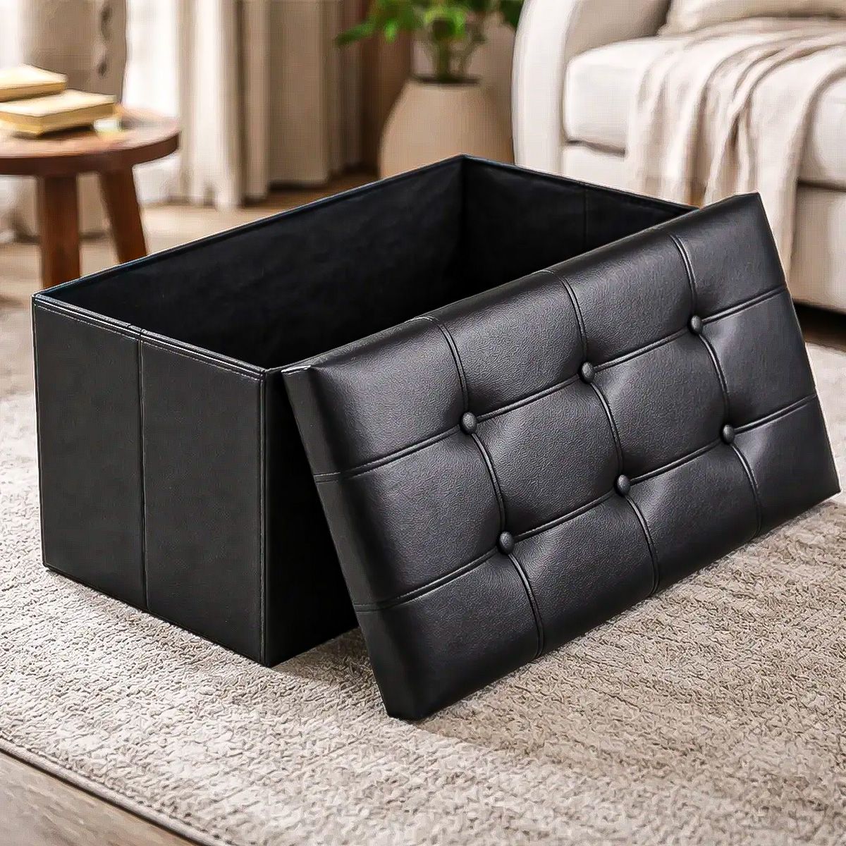 GENERICO - Puff Organizador Taburete Plegable Banco Organizador Baúl