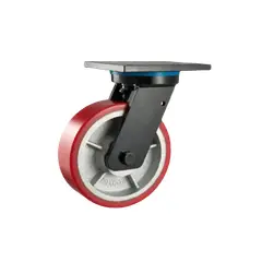 GENERICO - Rueda Carga Pesada Poliuretano Hierro Placa Giratoria Ø150 MM Carga 1000 Kg