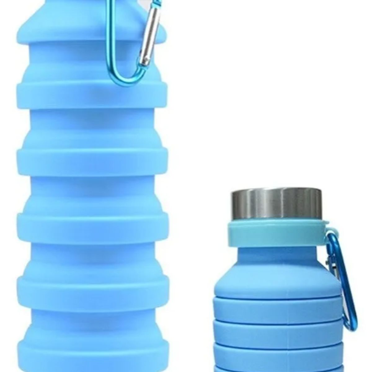 GENERICO - BOTELLA DE AGUA PLEGABLE REUTILIZABLE AZUL