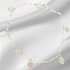 GENERICO - Pulsera Mujer Plata 925 Corazones Colgantes Minimalista - Cafuné Studio