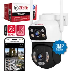 ZEKER - Camara De Seguridad 2.4g Doble 6mp Exterior Impermeable