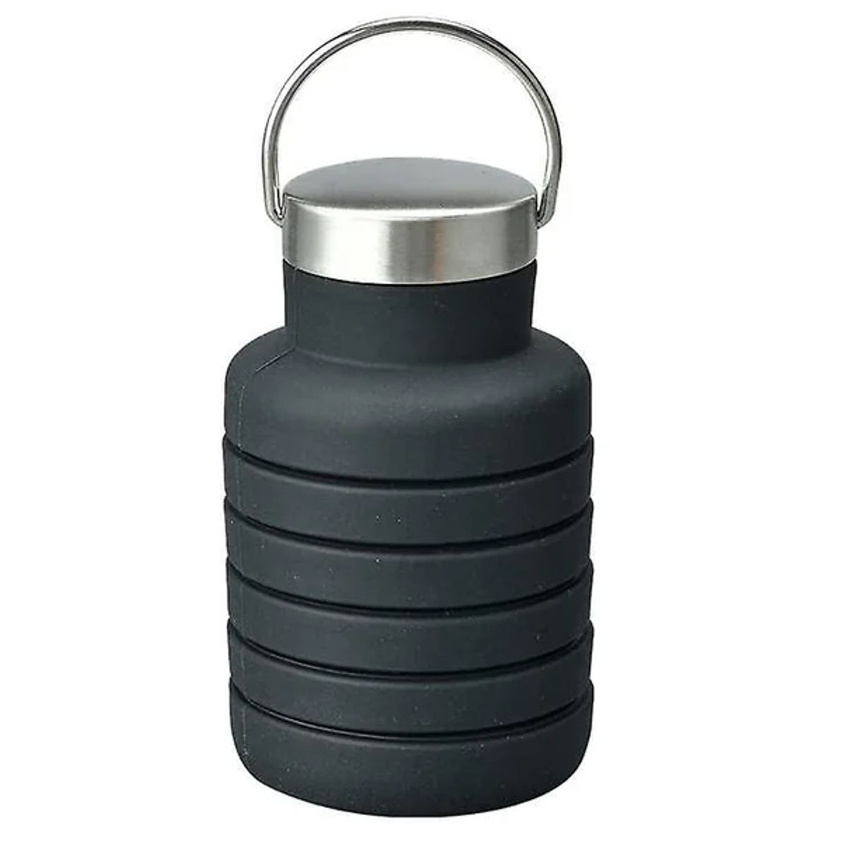 GENERICO - BOTELLA DE AGUA PLEGABLE REUTILIZABLE NEGRA