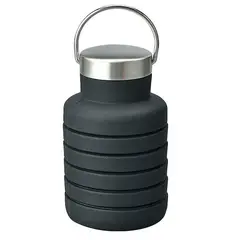 GENERICO - BOTELLA DE AGUA PLEGABLE REUTILIZABLE NEGRA