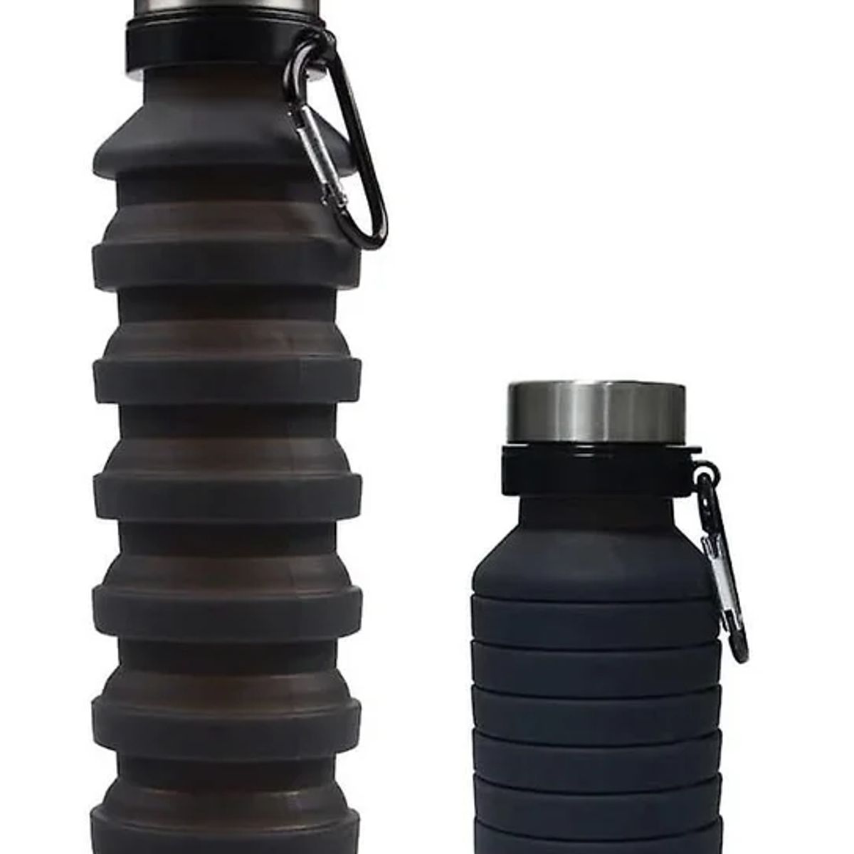 GENERICO - BOTELLA DE AGUA PLEGABLE REUTILIZABLE NEGRA